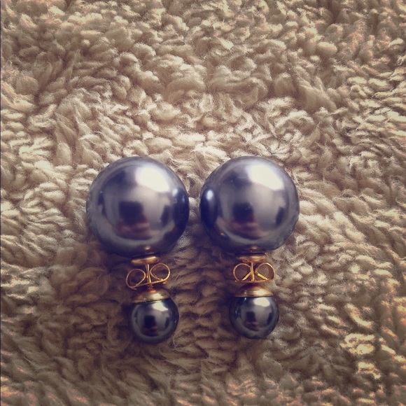 Double wear grey Bally stud earrings - Picture 1 of 3